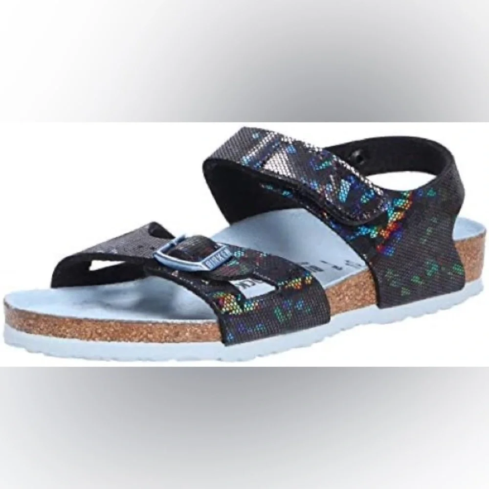 BIRKENSTOCK kids  Colorado Microfibre Hologram Black Blue Sandal